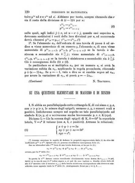 Periodico di matematica per l'insegnamento secondario