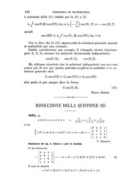 Periodico di matematica per l'insegnamento secondario