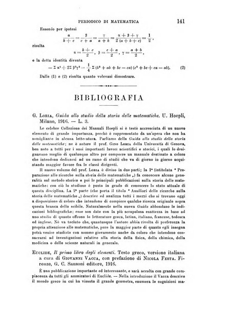 Periodico di matematica per l'insegnamento secondario