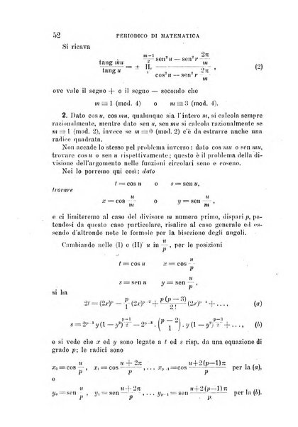 Periodico di matematica per l'insegnamento secondario