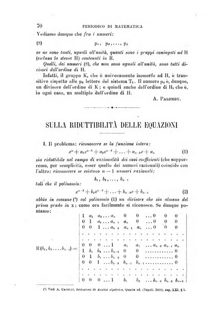 Periodico di matematica per l'insegnamento secondario