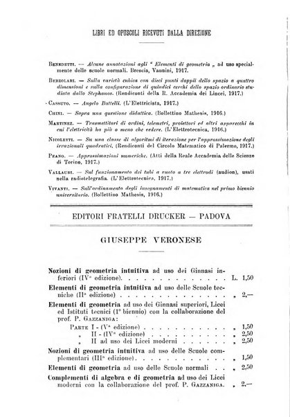 Periodico di matematica per l'insegnamento secondario