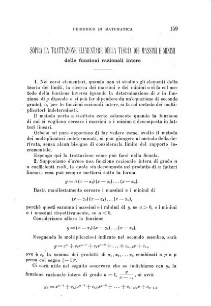 Periodico di matematica per l'insegnamento secondario