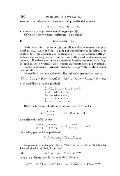 Periodico di matematica per l'insegnamento secondario