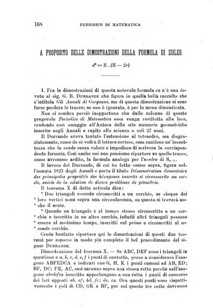 Periodico di matematica per l'insegnamento secondario