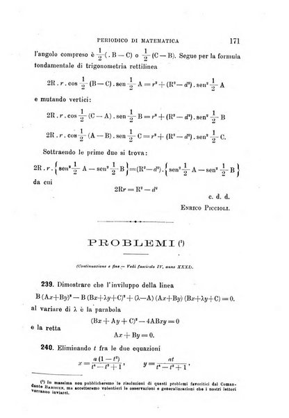 Periodico di matematica per l'insegnamento secondario