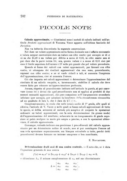 Periodico di matematica per l'insegnamento secondario