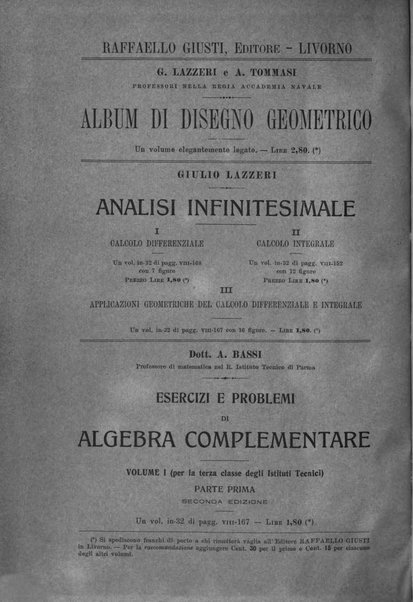 Periodico di matematica per l'insegnamento secondario