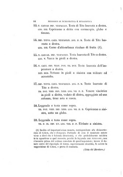 Periodico di numismatica e sfragistica per la storia d'Italia