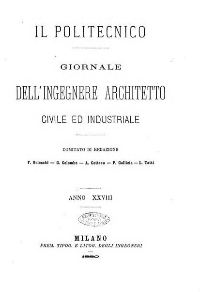 Il politecnico-Giornale dell'ingegnere architetto civile ed industriale