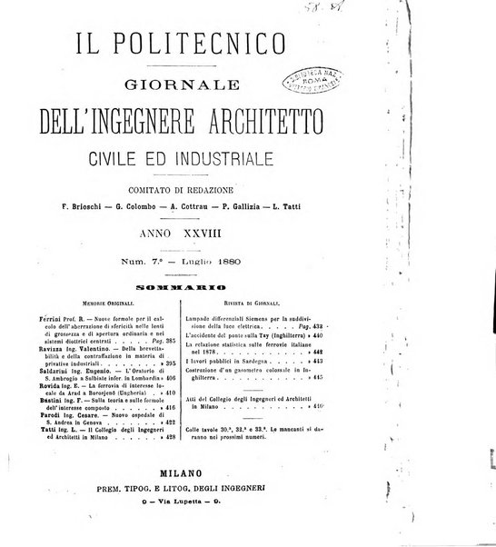 Il politecnico-Giornale dell'ingegnere architetto civile ed industriale