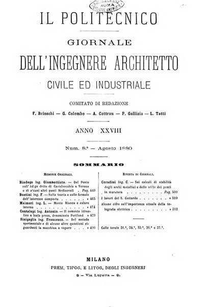 Il politecnico-Giornale dell'ingegnere architetto civile ed industriale