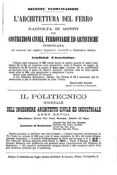 Il politecnico-Giornale dell'ingegnere architetto civile ed industriale