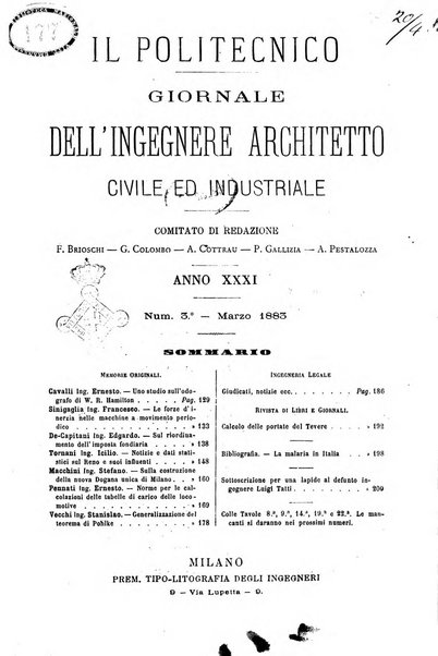 Il politecnico-Giornale dell'ingegnere architetto civile ed industriale