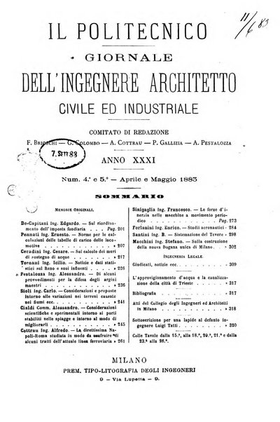 Il politecnico-Giornale dell'ingegnere architetto civile ed industriale