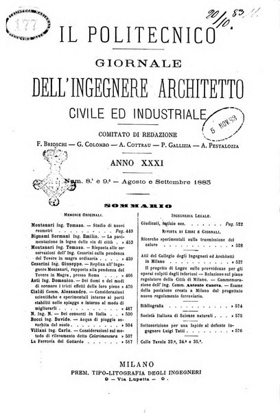 Il politecnico-Giornale dell'ingegnere architetto civile ed industriale