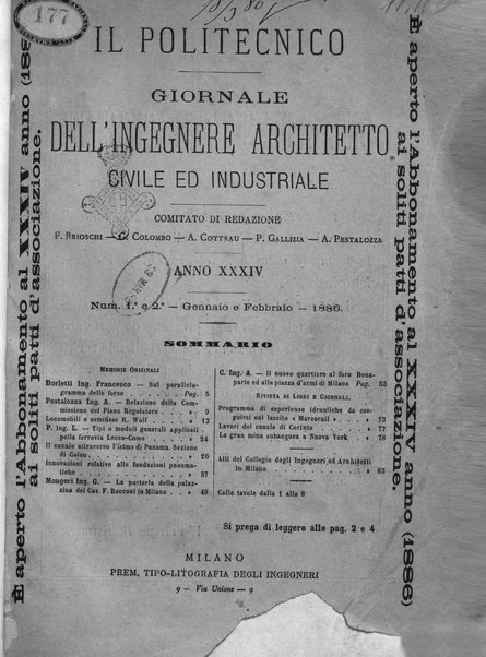 Il politecnico-Giornale dell'ingegnere architetto civile ed industriale