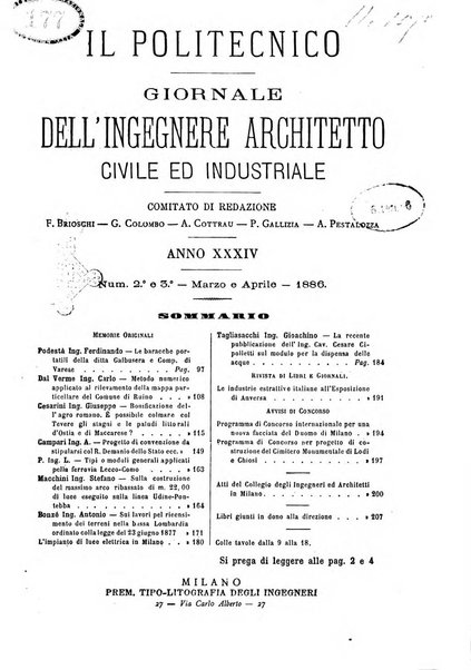 Il politecnico-Giornale dell'ingegnere architetto civile ed industriale