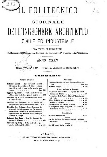 Il politecnico-Giornale dell'ingegnere architetto civile ed industriale