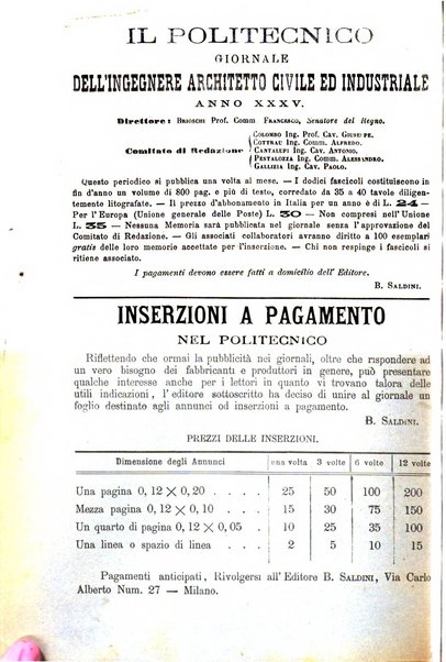 Il politecnico-Giornale dell'ingegnere architetto civile ed industriale