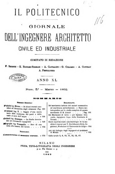 Il politecnico-Giornale dell'ingegnere architetto civile ed industriale