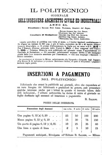 Il politecnico-Giornale dell'ingegnere architetto civile ed industriale