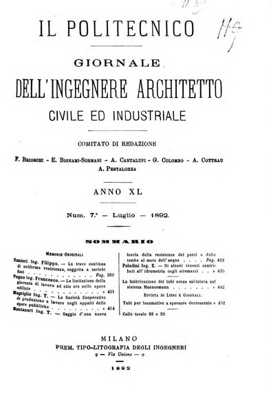 Il politecnico-Giornale dell'ingegnere architetto civile ed industriale