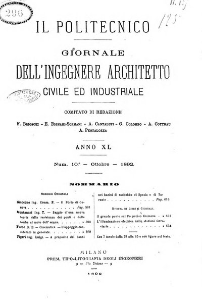 Il politecnico-Giornale dell'ingegnere architetto civile ed industriale