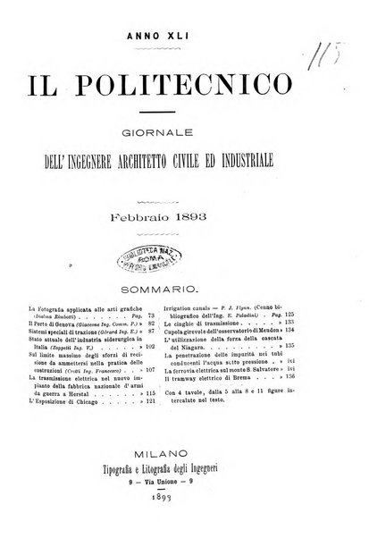 Il politecnico-Giornale dell'ingegnere architetto civile ed industriale