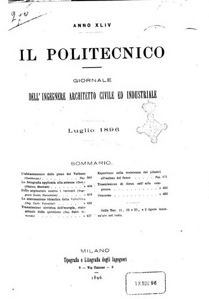 Il politecnico-Giornale dell'ingegnere architetto civile ed industriale