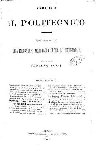 Il politecnico-Giornale dell'ingegnere architetto civile ed industriale