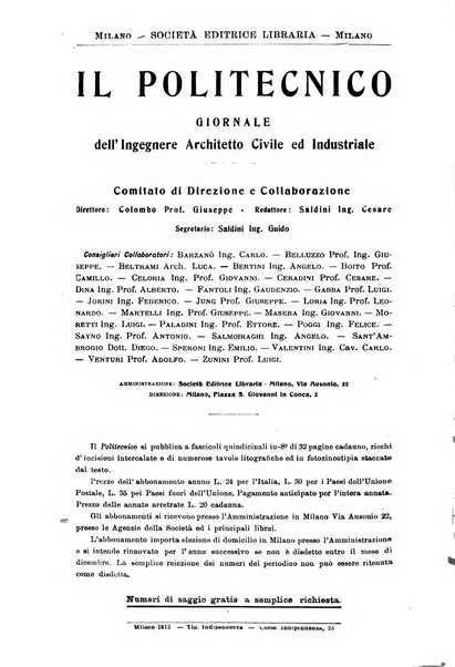 Il politecnico-Giornale dell'ingegnere architetto civile ed industriale