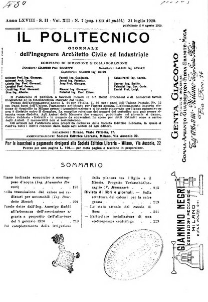 Il politecnico-Giornale dell'ingegnere architetto civile ed industriale