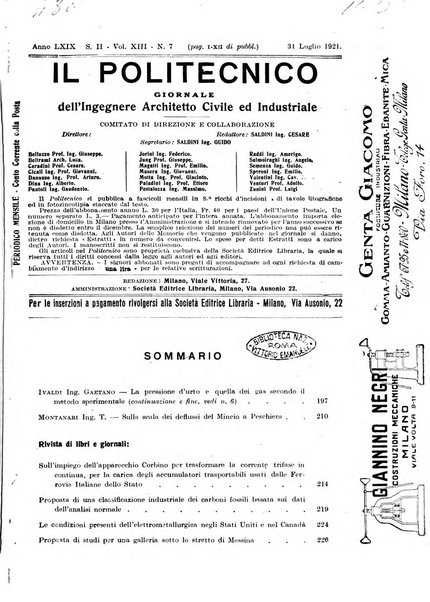 Il politecnico-Giornale dell'ingegnere architetto civile ed industriale