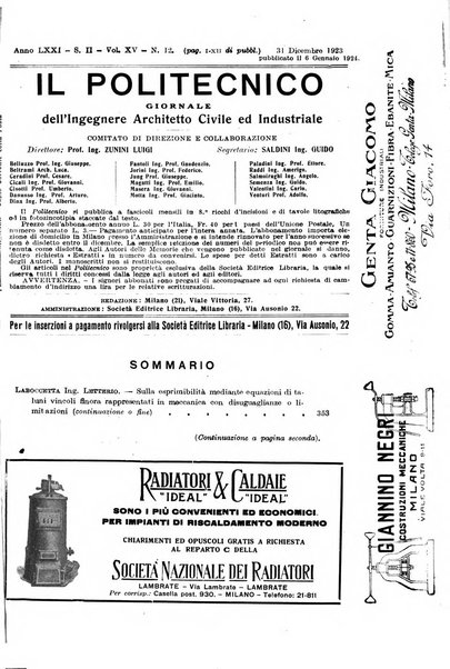 Il politecnico-Giornale dell'ingegnere architetto civile ed industriale