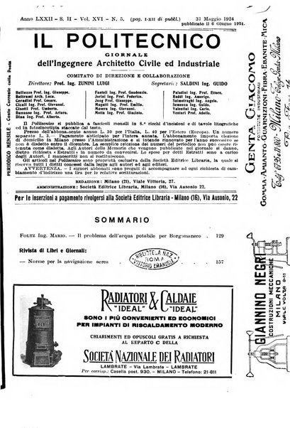 Il politecnico-Giornale dell'ingegnere architetto civile ed industriale