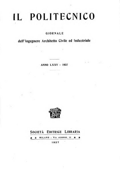 Il politecnico-Giornale dell'ingegnere architetto civile ed industriale