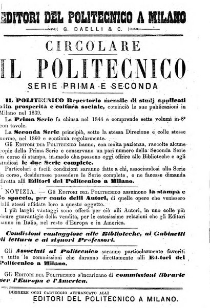 Il politecnico repertorio mensile di studj applicati alla prosperita e coltura sociale