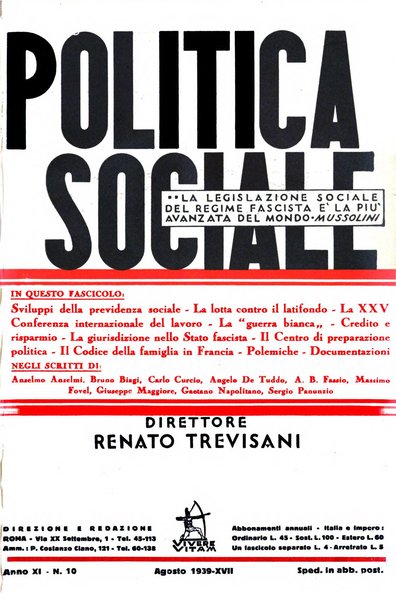 Politica sociale rivista mensile