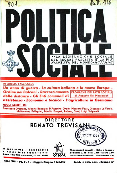 Politica sociale rivista mensile