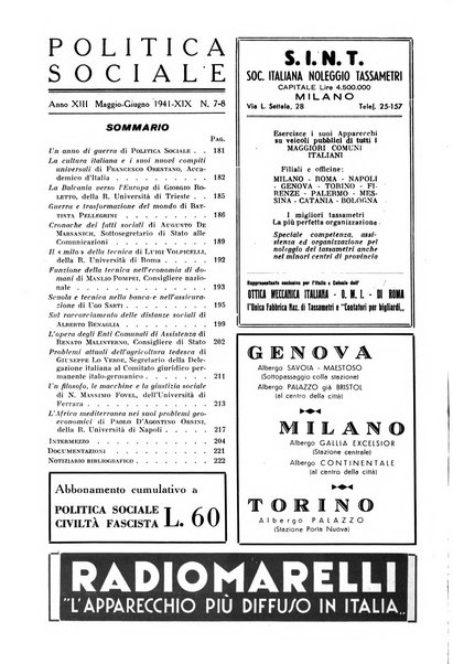 Politica sociale rivista mensile