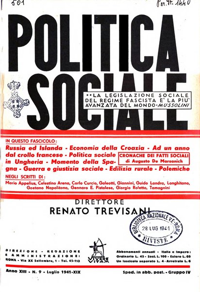 Politica sociale rivista mensile