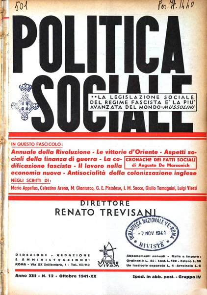 Politica sociale rivista mensile