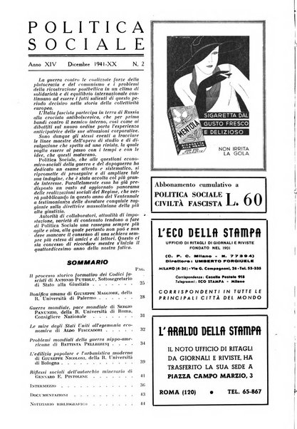 Politica sociale rivista mensile