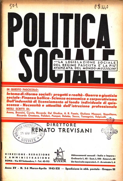 Politica sociale rivista mensile