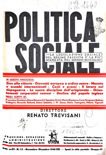 Politica sociale rivista mensile