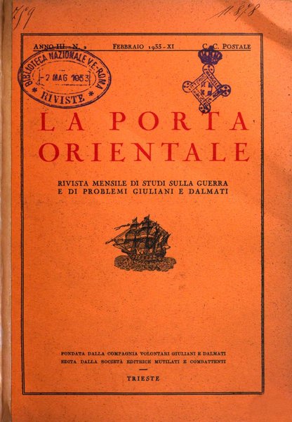 La porta orientale rivista mensile di studi giuliani e dalmati