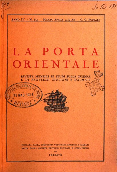 La porta orientale rivista mensile di studi giuliani e dalmati