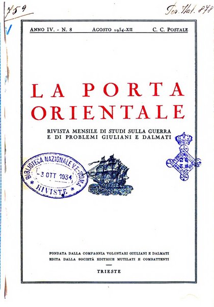 La porta orientale rivista mensile di studi giuliani e dalmati