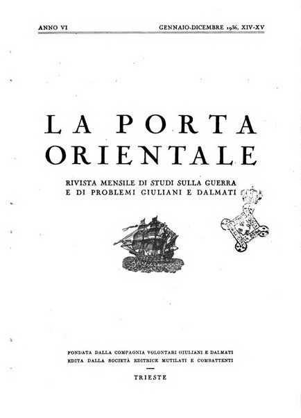 La porta orientale rivista mensile di studi giuliani e dalmati